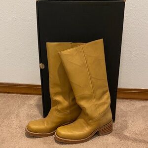 Frye Women's Heeled Boots in Mustard Yellow